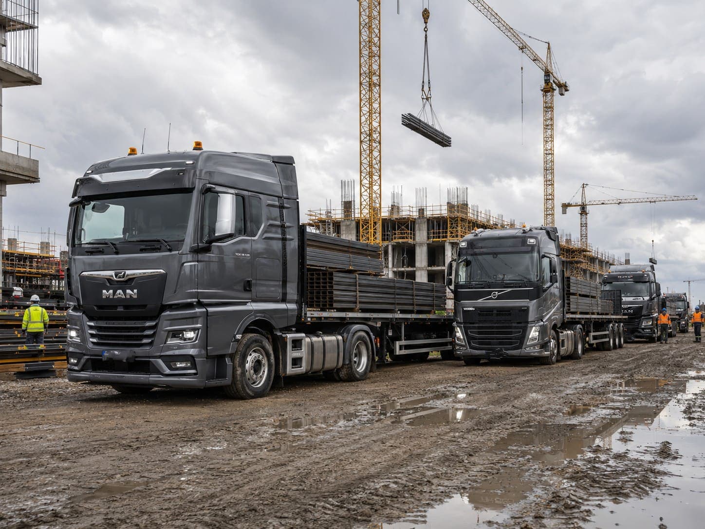 Kamioni pripremljeni za drumski transport tereta